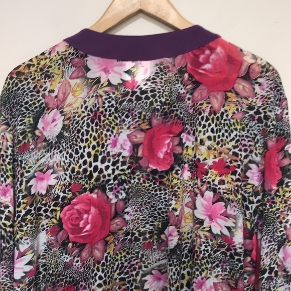 NWT Marallis Floral Lightweight Semi Sheer Half Sleeve Long Cardigan Size XXL - Picture 7 of 12